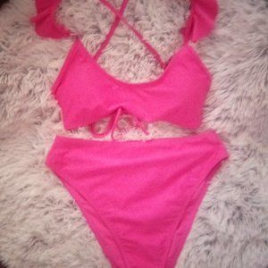 Women's LA Hot pink 2 Piece Bikini Swimsuit Size L (NEW)